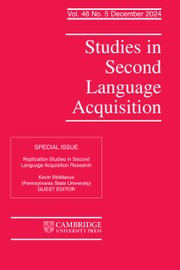 Studies in Second Language Acquisition